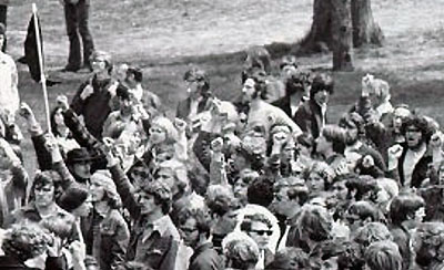 Photo of Student Protest; courtesy Kent State Library