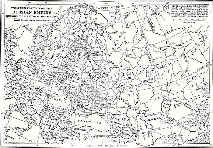 Map of European Russia