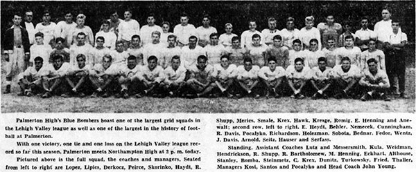 Palmerton High School football team 1941